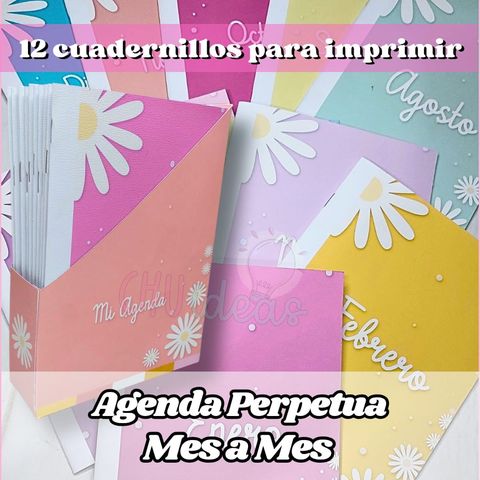 AGENDA PERPETUA MES A MES A COLOR