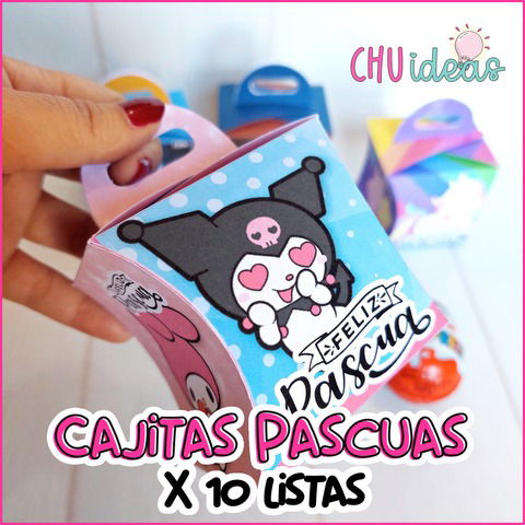 10 cajitas Infantiles Pascuas + Molde Png