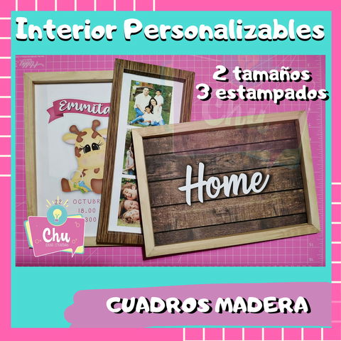 Pack de Cuadros madera Personalizables. 