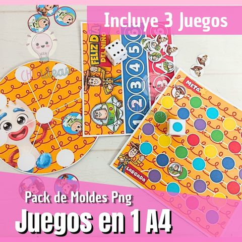 Pack Moldes PNG de 3 Juegos en 1 A4 