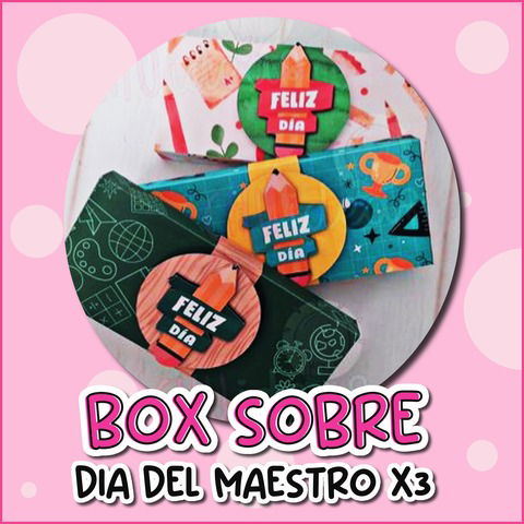 BOX SOBRE DIA DEL MAESTRO X3 MOTIVOS + Anotadores