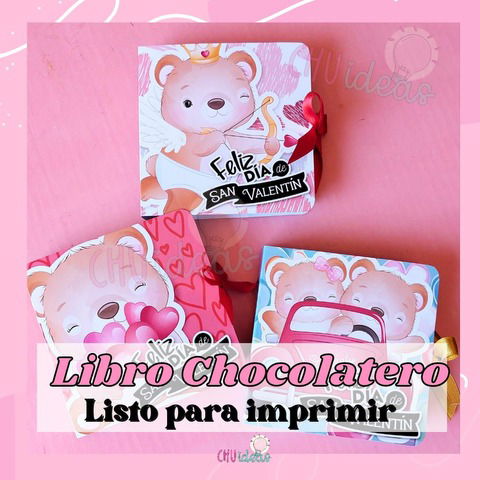 tarjeta libro chocolatera lista para imprimir