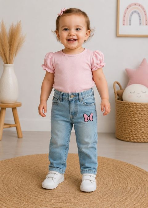 Jeans Bordado Moño
