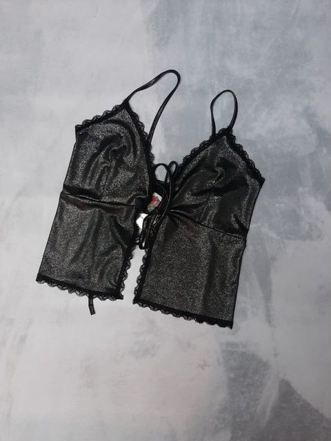 Top puntilla micro Negro