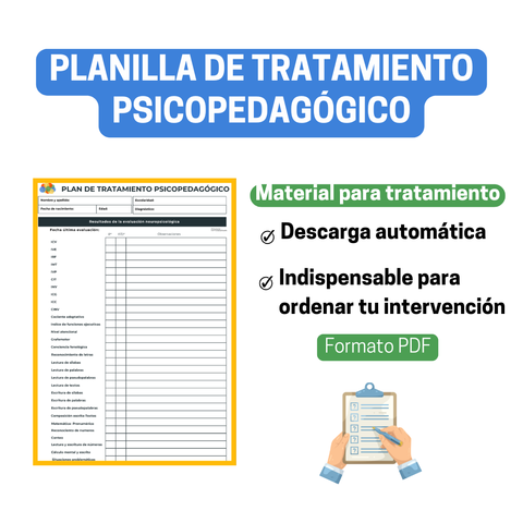 Planilla de tratamiento