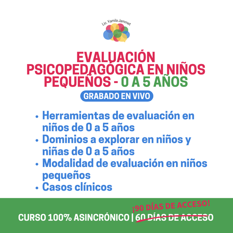 Evaluación psicopedagógica en niños de 0 a 5 años