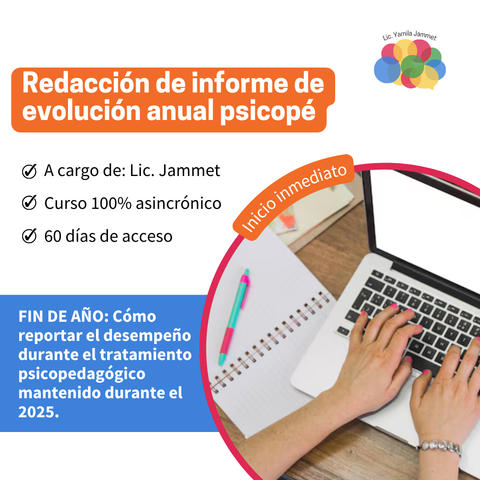 Informe de evolución anual psicope