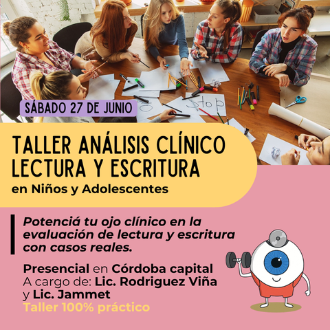 Taller Presencial de análisis clínico lectura y escritura. Córdoba