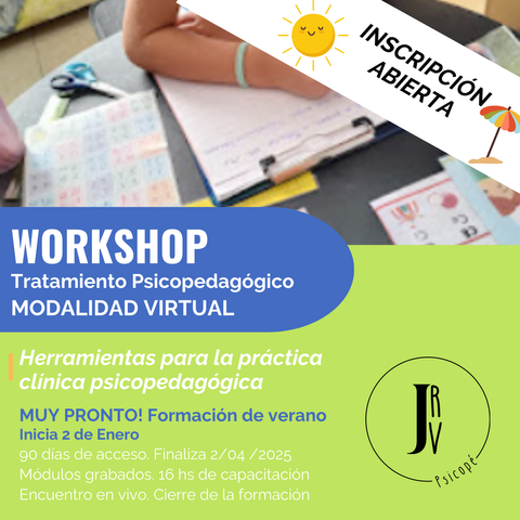 WORKSHOP Tratamiento Psicopedagógico. Modalidad Virtual