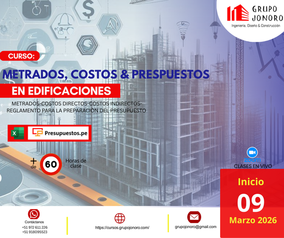 Metrados, Costos & Presupuestos en Edificaciones