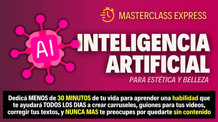 Aprendé a usar la Inteligencia Artificial en SOLO 30 MINUTOS y nunca más te quedes sin ideas para el contenido de tu estética/salón