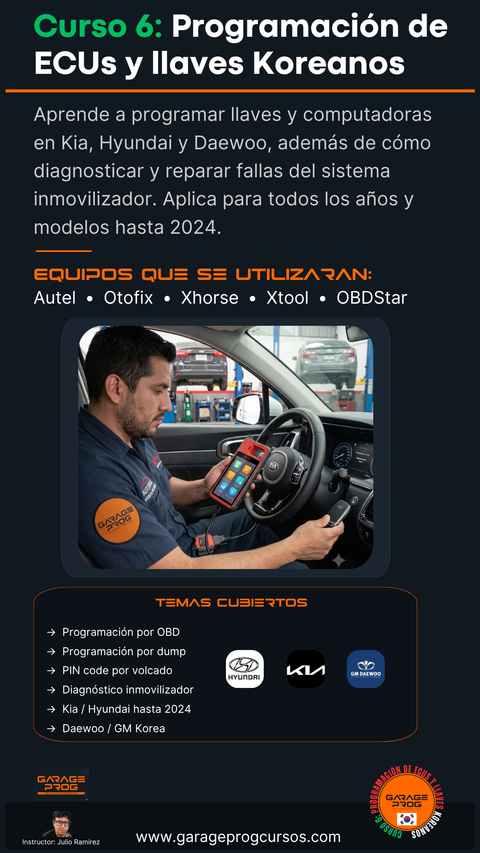 Curso 6: Programacion de ECUS y llaves koreanos
