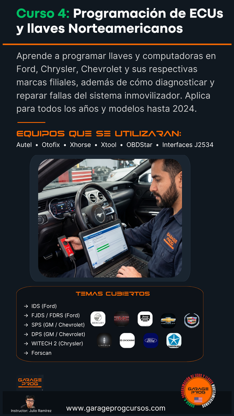 Curso 4: Programacion de ECUS y llaves Norteamericanos