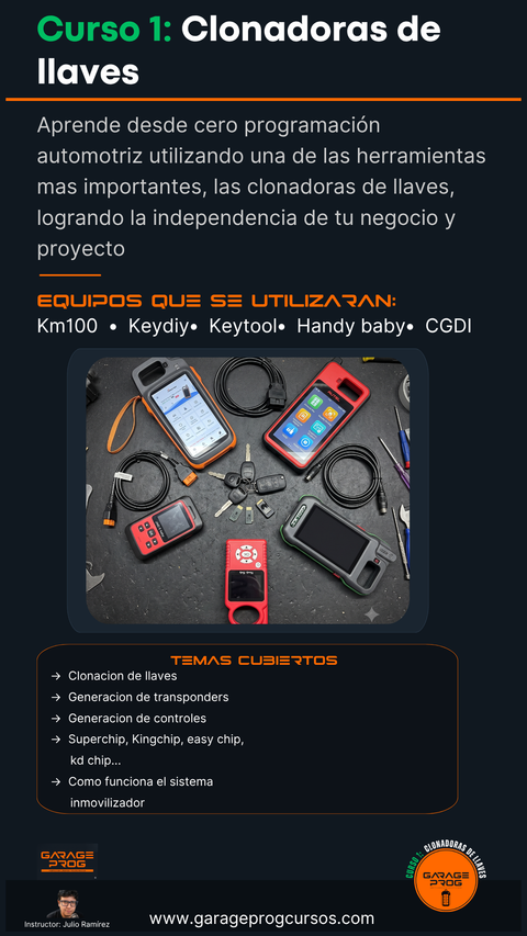 Curso 1: Domina el uso de clonadoras de llaves automotriz