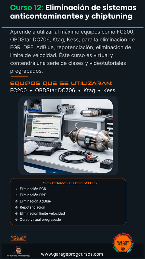 Curso 12: eliminación de sistemas anticontaminantes y chip tuning