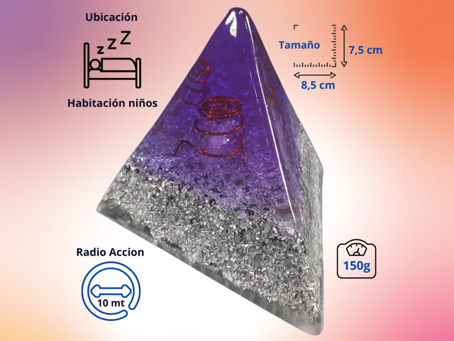 Pirámide Tetraédrica Chica Violeta Cristal de Amatista