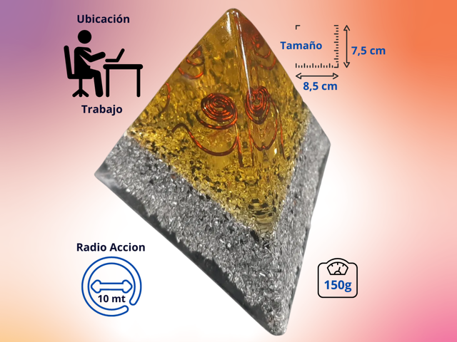 Pirámide Tetraédrica Chica Amarillo Cristal de Citrino