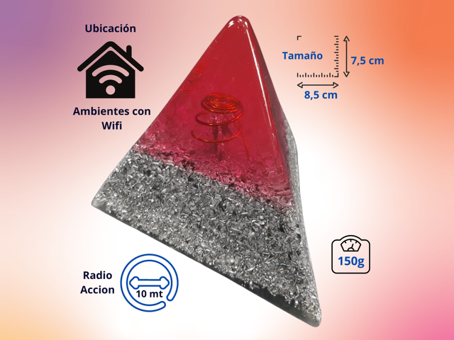 Pirámide Tetraédrica Chica Rosa Turmalina