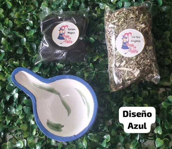 Sahumador Varios Diseños + Carbón + Hierbas Mágicas