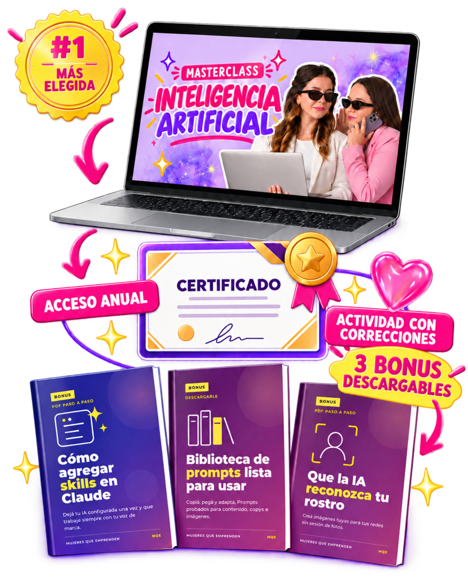 Masterclass Inteligencia Artificial: acceso anual, certificado, actividad con correcciones y 3 bonus descargables