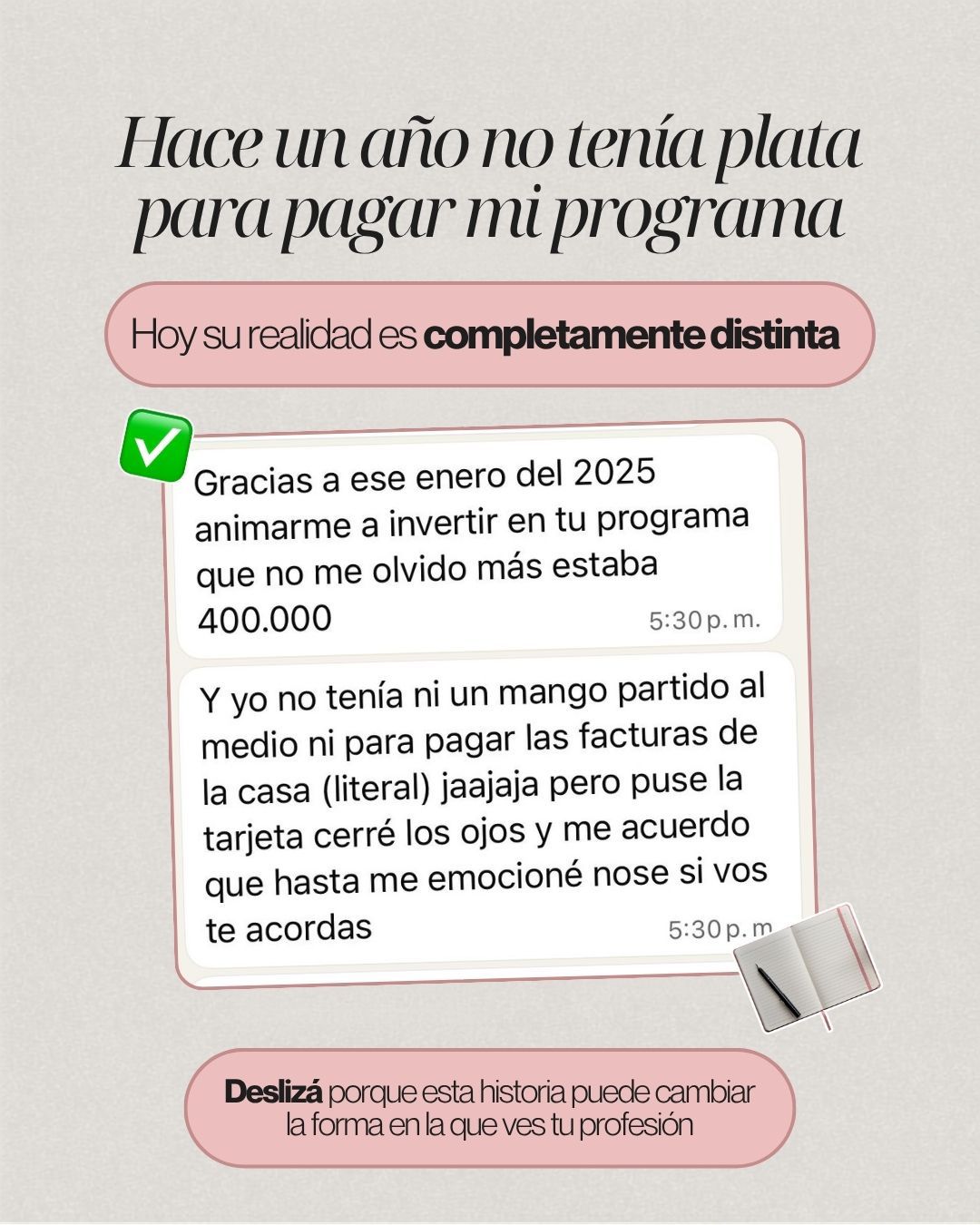 Caso real de Angie, alumna de Viví de tu Pasión