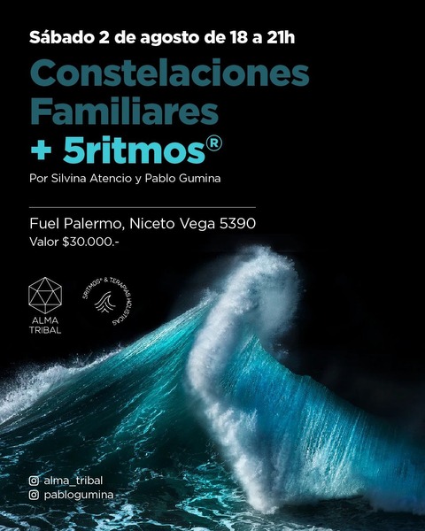 Constelaciones Familiares + 5Ritmos® / Sábado 2 de Agosto, 18 a 21 hs.