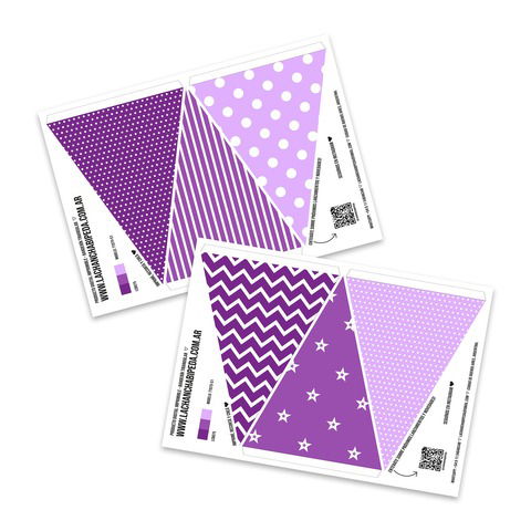 Banderines Imprimibles Violeta - TT075-S1