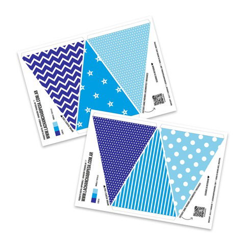 Banderines Imprimibles Azul y Celeste - TT064-S1