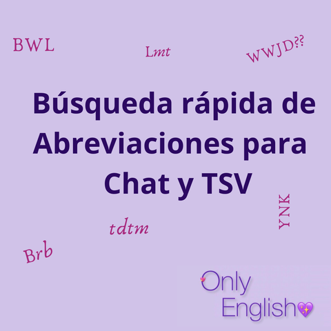 Abreviaciones chat y tsv 