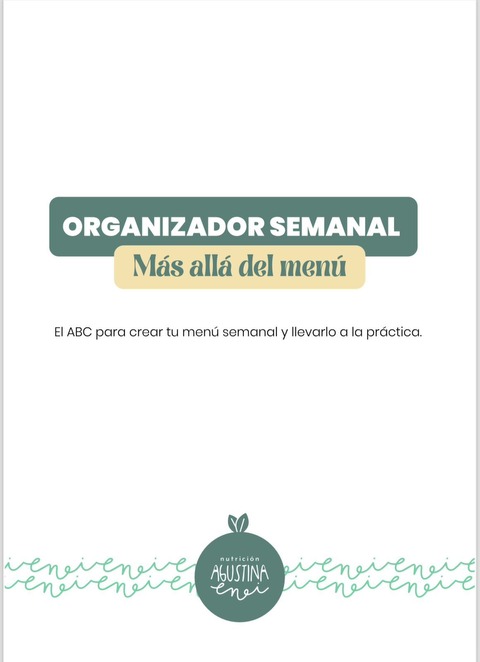 ORGANIZADOR SEMANAL - Mas allá del menú