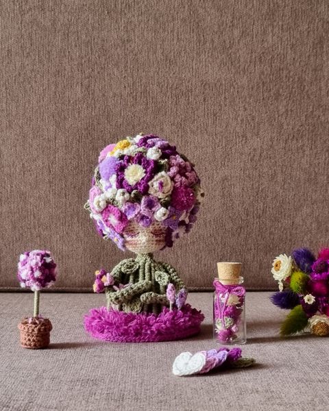 Mini Victoriana Tejedora Floral (14cm)