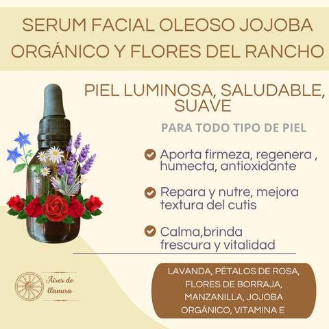 SERUM FACIAL OLEOSO NUTRITIVO~FIRMEZA Y FRESCURA~Todo tipo de pieles