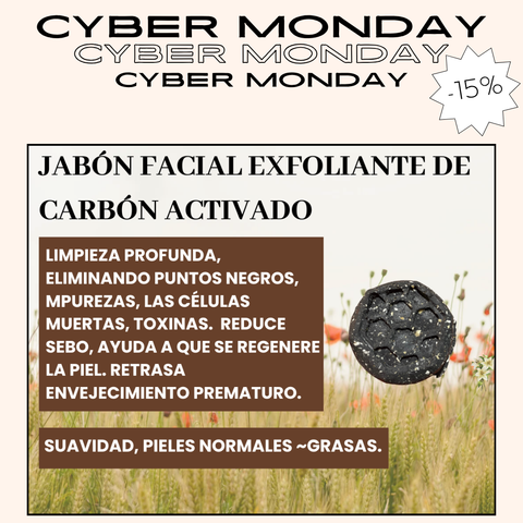JABÓN FACIAL EXFOLIANTE DE CARBON ACTIVADO
