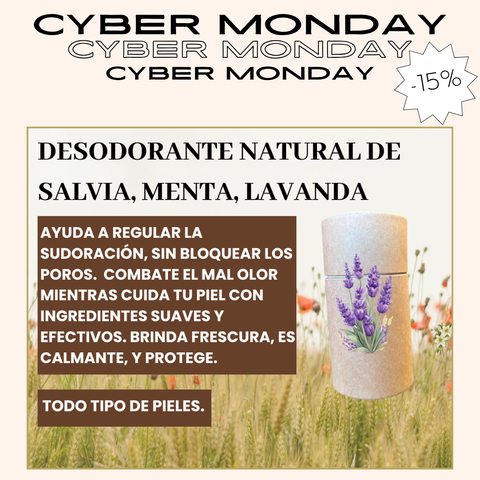 SIN STOCK. DESODORANTE NATURAL, LAVANDA, MENTA Y SALVIA