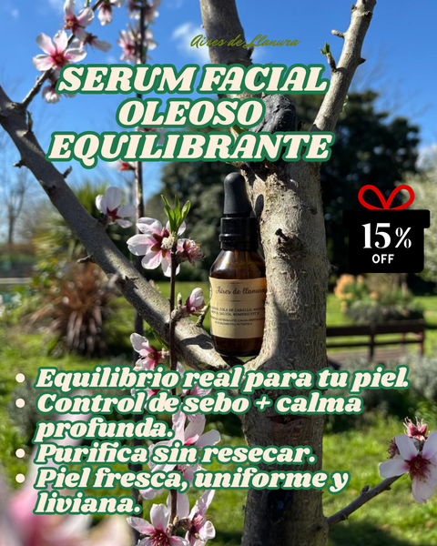 SERUM FACIAL OLEOSO NUTRITIVO, REFRESCANTE, PREVIENE ENVEJECIMIENTO, CALMA, EQULIBRA EL SEBO