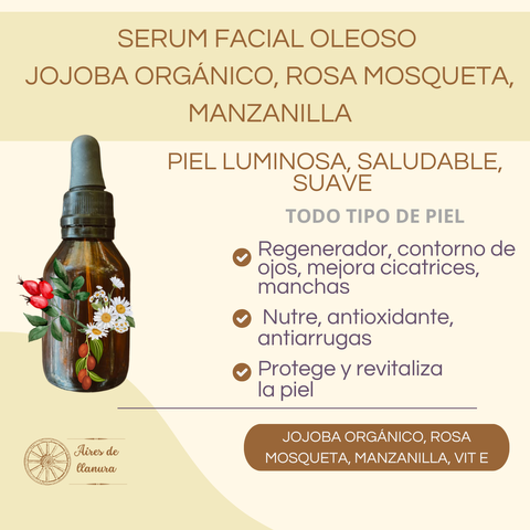 SERUM OLEOSO FACIAL CONTORNO DE OJOS, ANTIARRUGAS, NUTRITIVO, MEJORA MANCHAS/CICATRICES