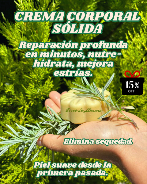CREMA CORPORAL SÓLIDA REPARADORA, ELIMINA SEQUEDAD DE RAIZ.
