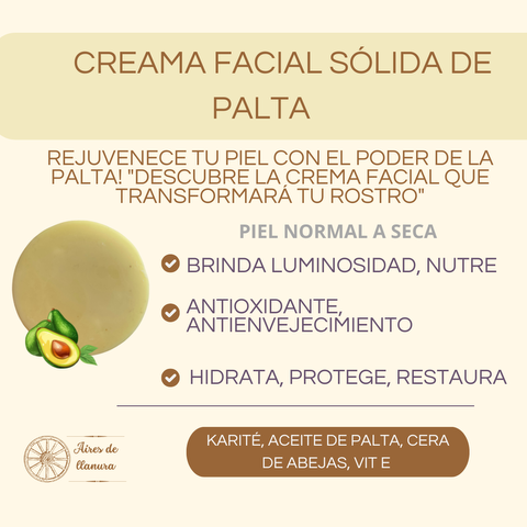 CREMA FACIAL DE PALTA SÓLIDA