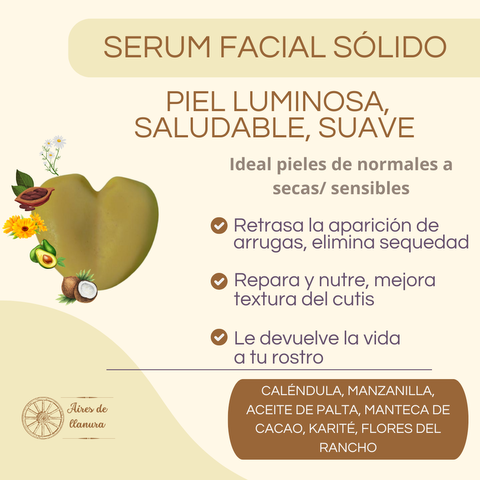 SERUM FACIAL SÓLIDO~ ULTRA NUTRITIVO/REPARADOR~Pieles normales a secas/sensibles