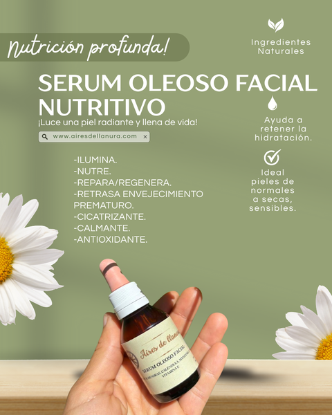 SERUM FACIAL OLEOSO REGENERADOR ~CALMANTE~Pieles normales a secas/dañadas
