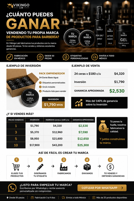 ¿Cuánto puedes ganar vendiendo tu propia marca de productos para barbería?
