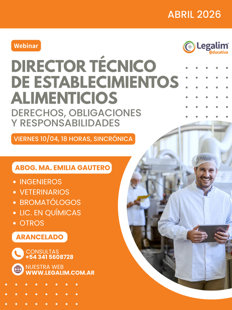 Director Técnico de establecimiento alimenticio