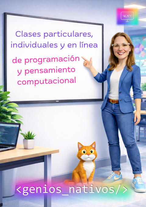 Clases de programación para niños (8 a 14 años) y docentes, online en vivo.