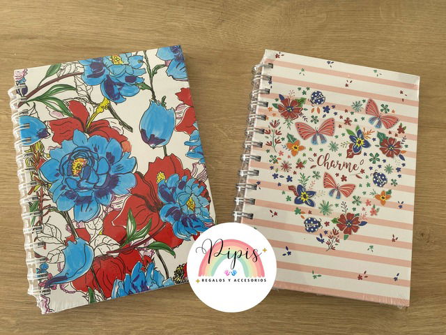 CUADERNO ESPIRAL FLOWERS TAPA DURA 