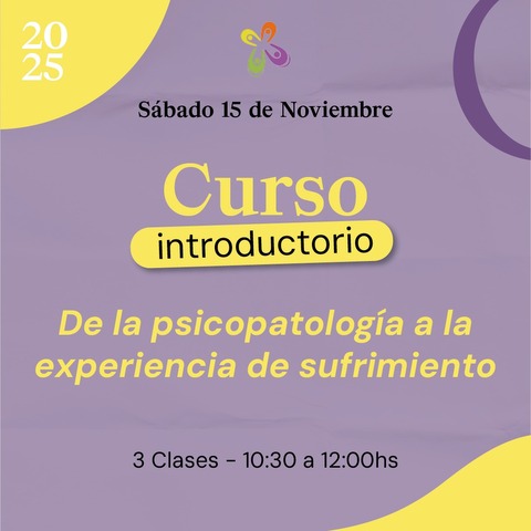 Curso introductorio. De la psicopatología a la experiencia de sufrimiento.