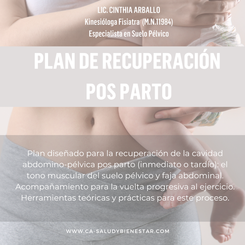PLAN DE RECUPERACIÓN POS PARTO