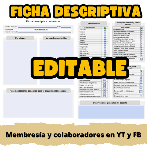 Ficha descriptiva EDITABLE del alumno 