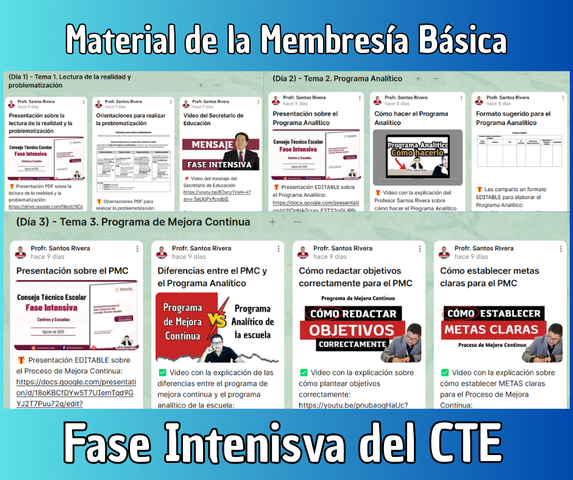 Materiales para la Fase Intensiva del CTE - PADLET de la Membresía Básica