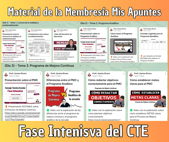 Materiales para la Fase Intensiva del CTE - PADLET de la Membresía Mis Apuntes