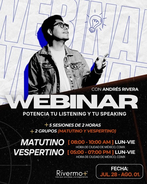 WEBINAR ONLINE: POTENCIA TU LISTENING Y TU SPEAKING (MATUTINO) $3,000MXN-$150USD